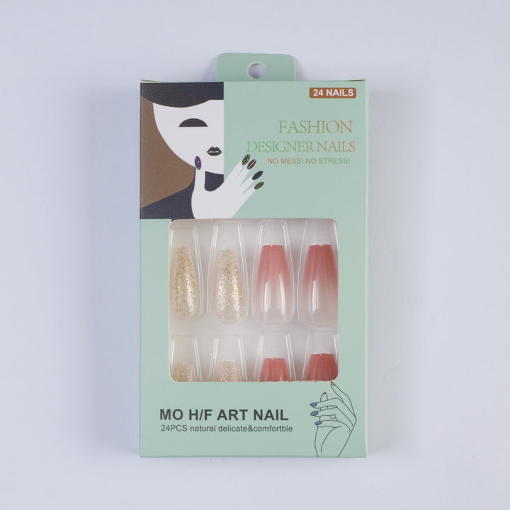 Glamorous artificial nails in modern glitter gradient design Kalsten