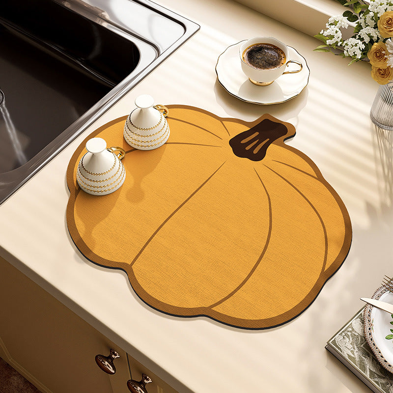 Pumpkin-Shaped Kitchen Mat