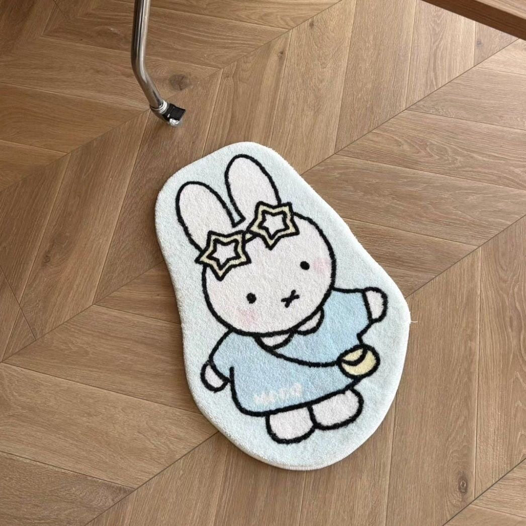 Cute Cartoon Bunny-Themed Area Rug