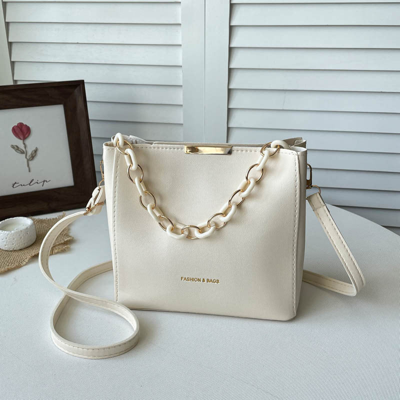 Chain-Accent Crossbody Handbag