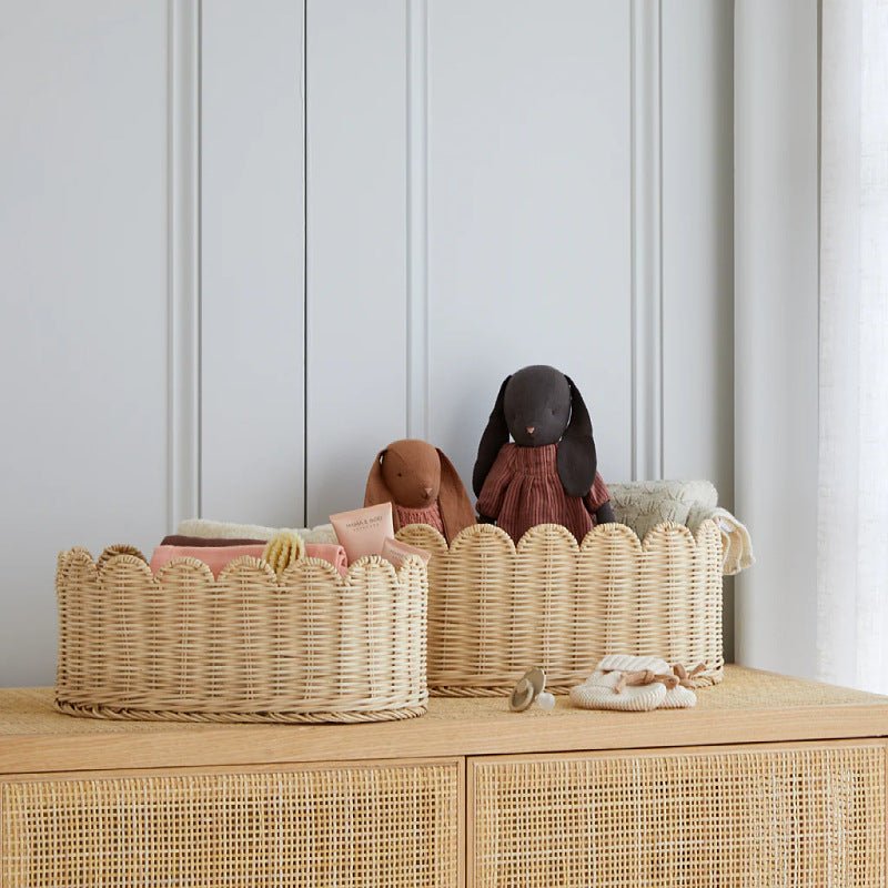 Decorative Scalloped Woven Storage Basket Kalsten 1787892970