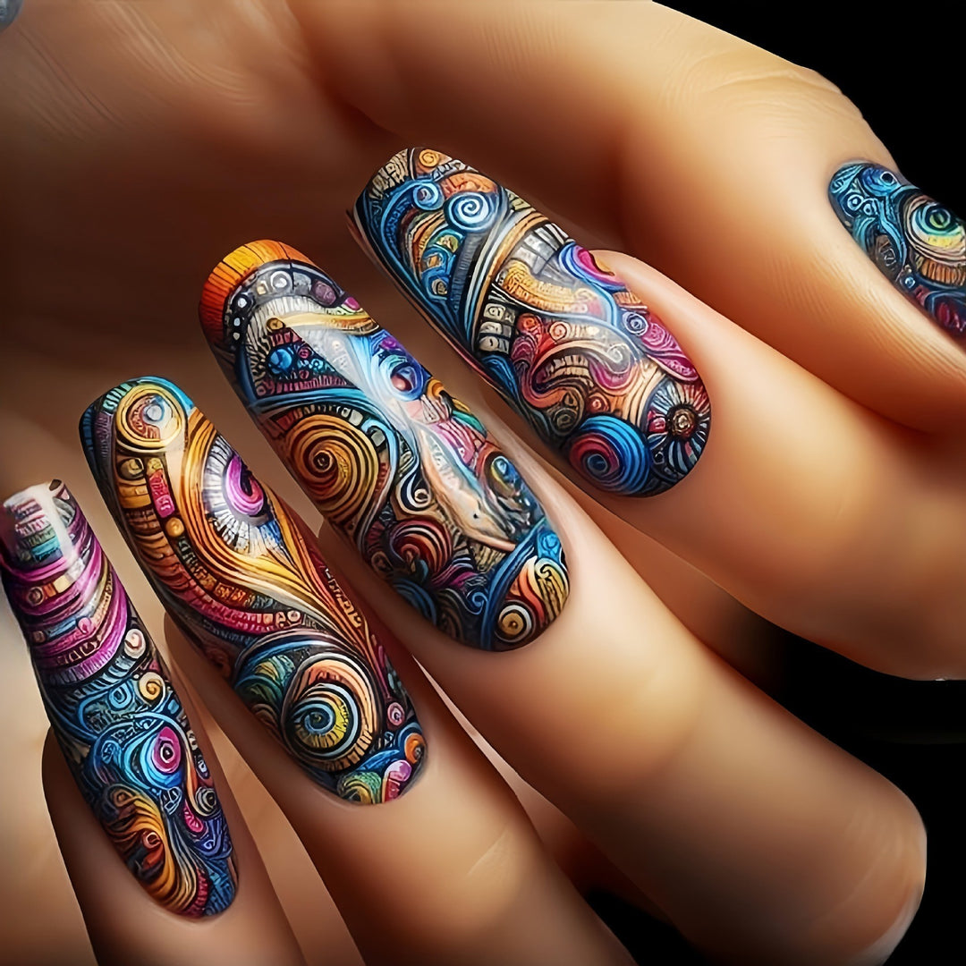 Nail set with elegant glitter design Kalsten