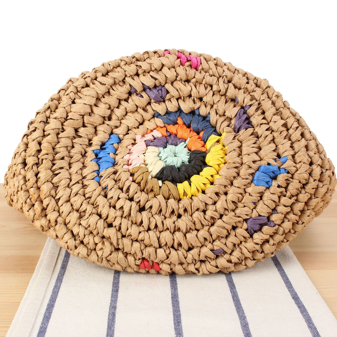 Handbag Made from Handcrafted Natural Material with Colorful Accent Kalsten