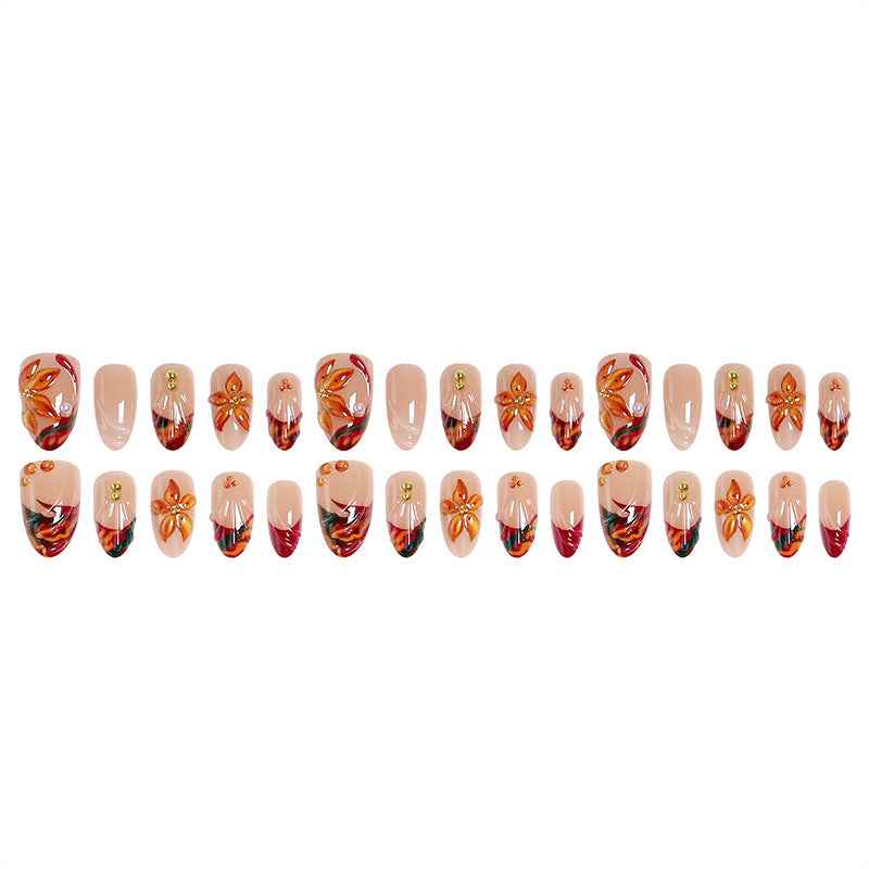 Artistic Nail Tips with Floral Details Kalsten