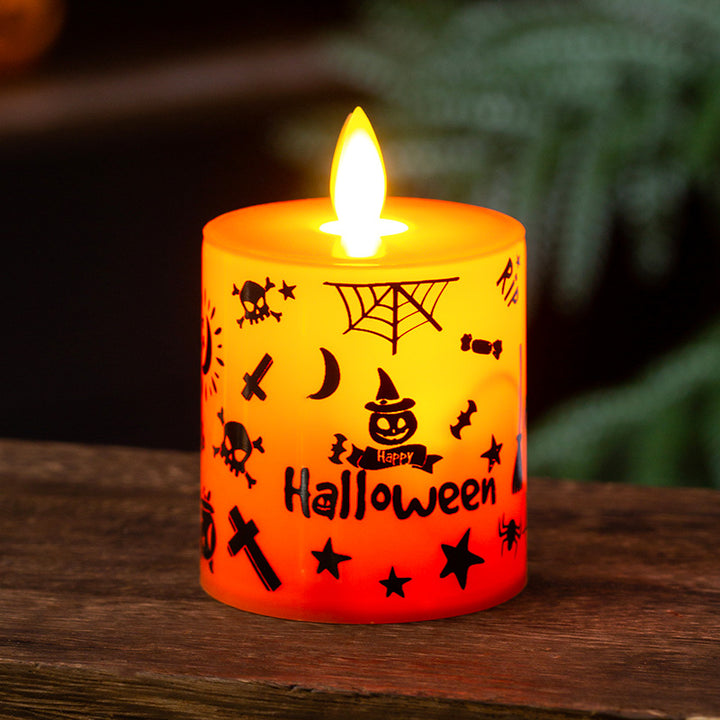 LED decorative candle with Halloween motif