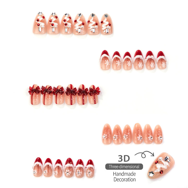 Decorative Holiday-Themed Press-On Nail Art Set