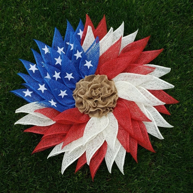 Unisex nan more patriotic door wreath with eagle Statue of Liberty and flag motif Kalsten