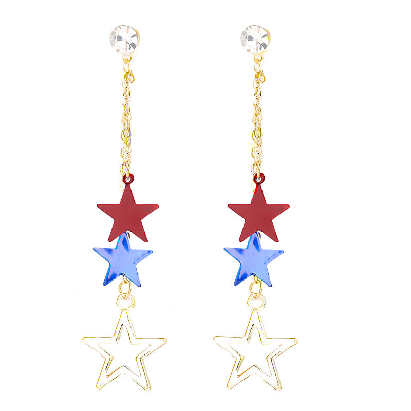 Women's nan patriotic horseshoe enamel dangle earrings with star-accented design and fishhook findings Kalsten