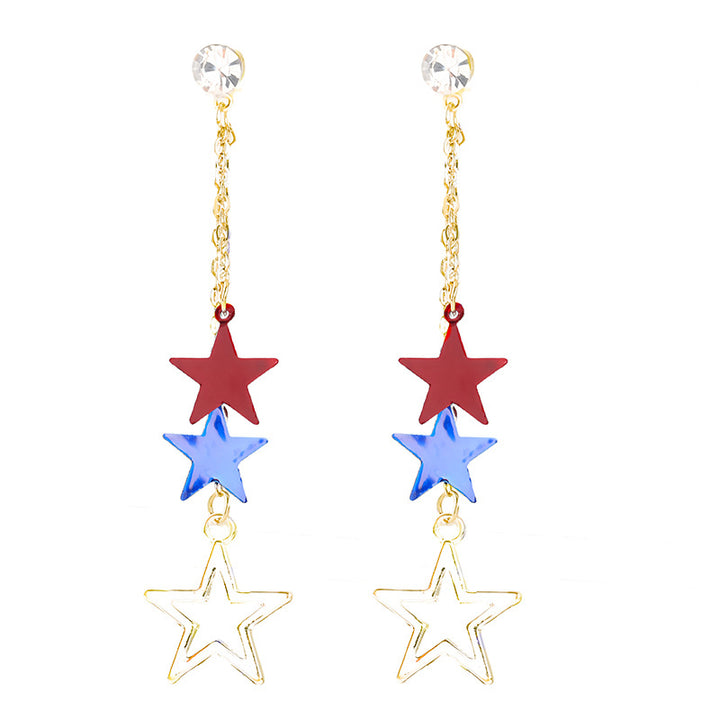 Women's nan patriotic horseshoe enamel dangle earrings with star-accented design and fishhook findings Kalsten