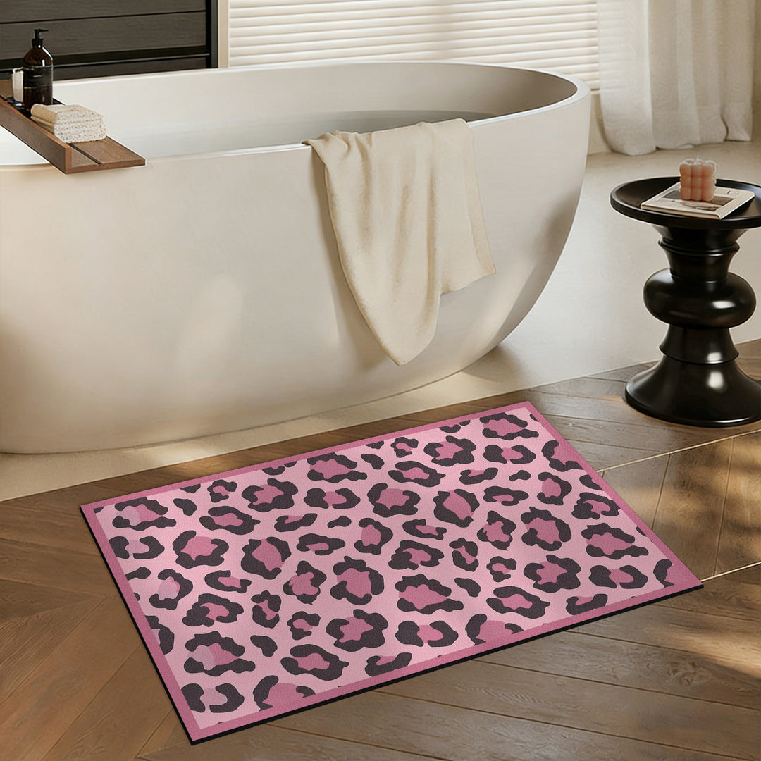 Decorative Leopard Print Bath Mat