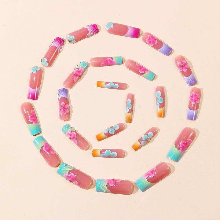 Floral-Inspired Acrylic Nail Art Extensions Kalsten