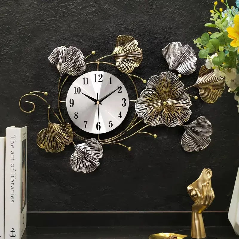Artistic Floral Wall Clock Sculpture Kalsten