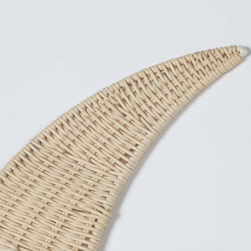 Wall decoration made of handwoven rattan in moon design Kalsten