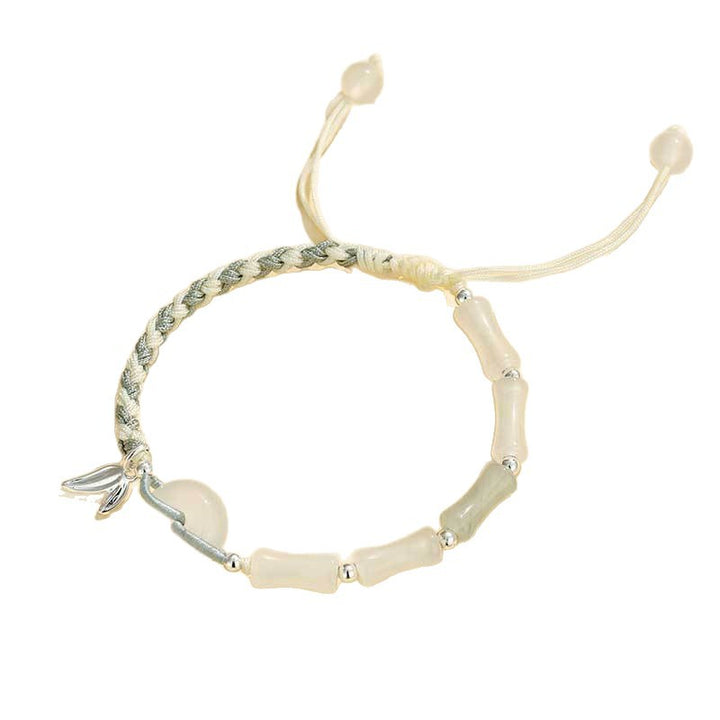 Adjustable Gemstone and Leaf Charm Bracelet Kalsten