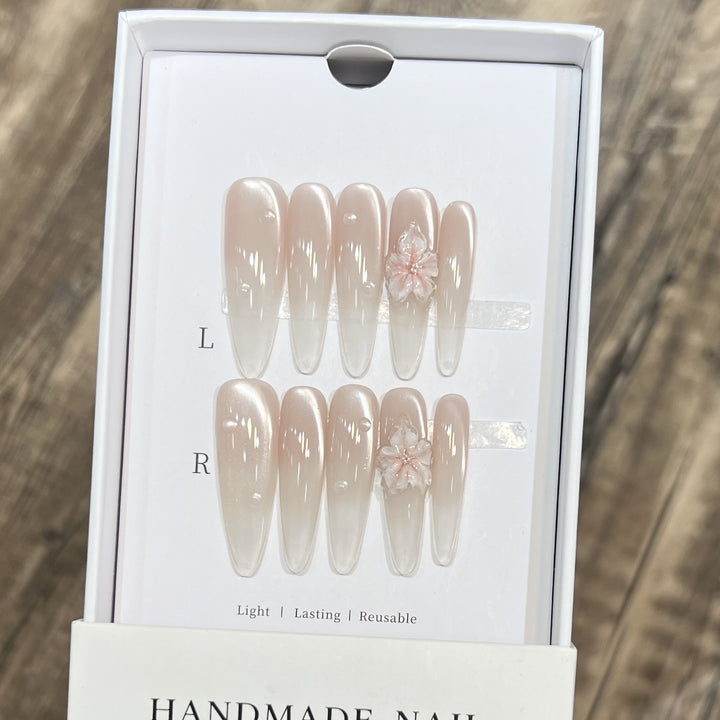 Elegant Stiletto Nail Extensions with Floral Accents Kalsten
