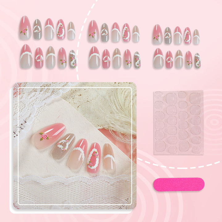 Decorative 3D Floral Press-On Nails