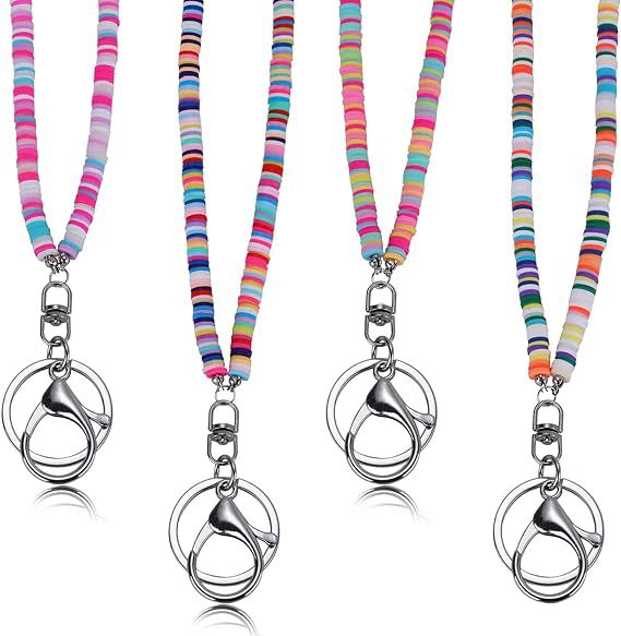 Colorful Beaded ID Badge Holder Lanyard Kalsten