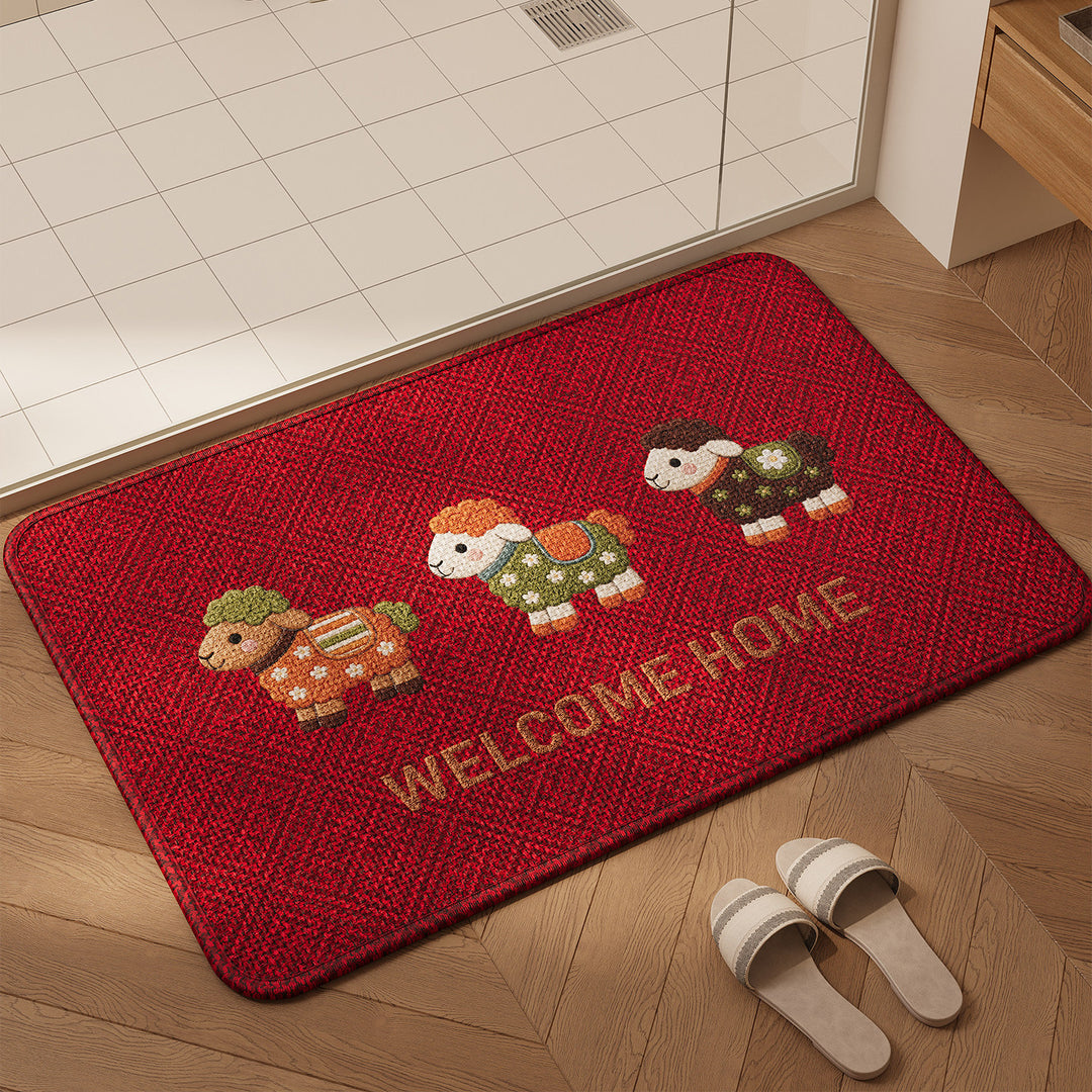 Playful Animal-Themed Bathroom Mat