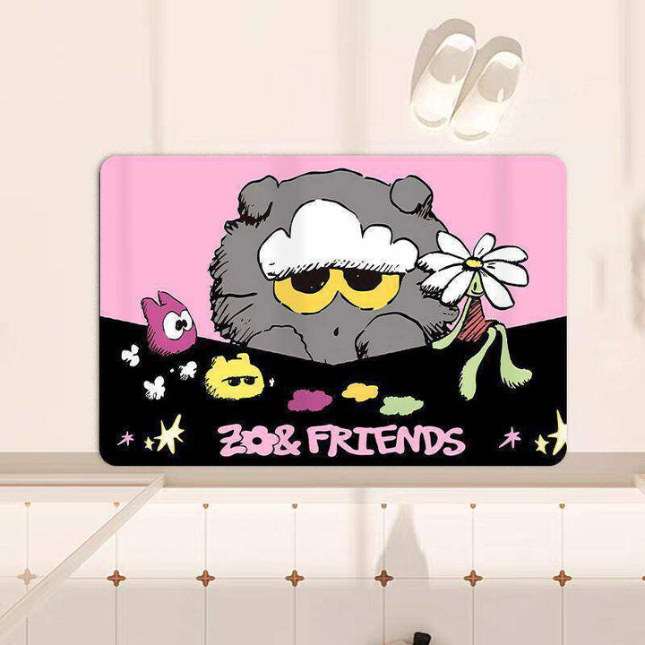 Playful Cartoon-Themed Decorative Mat