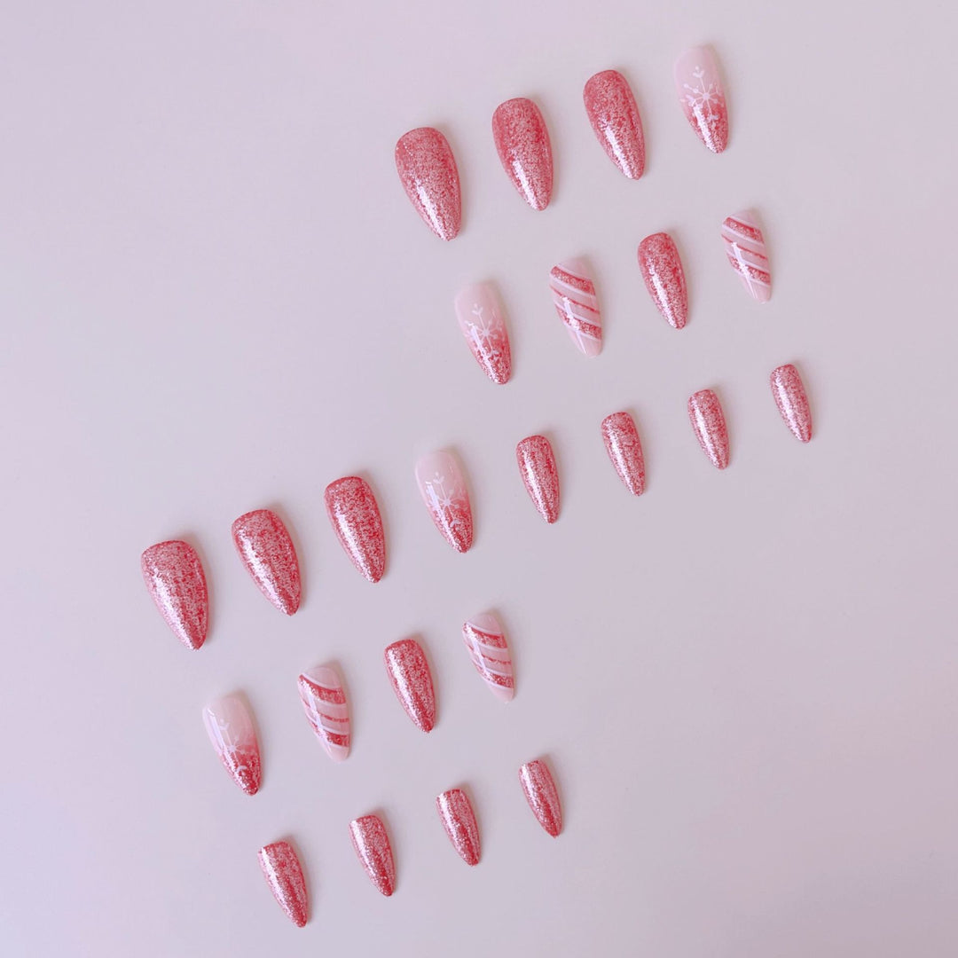 Acrylic nail set with sparkling Christmas design Kalsten