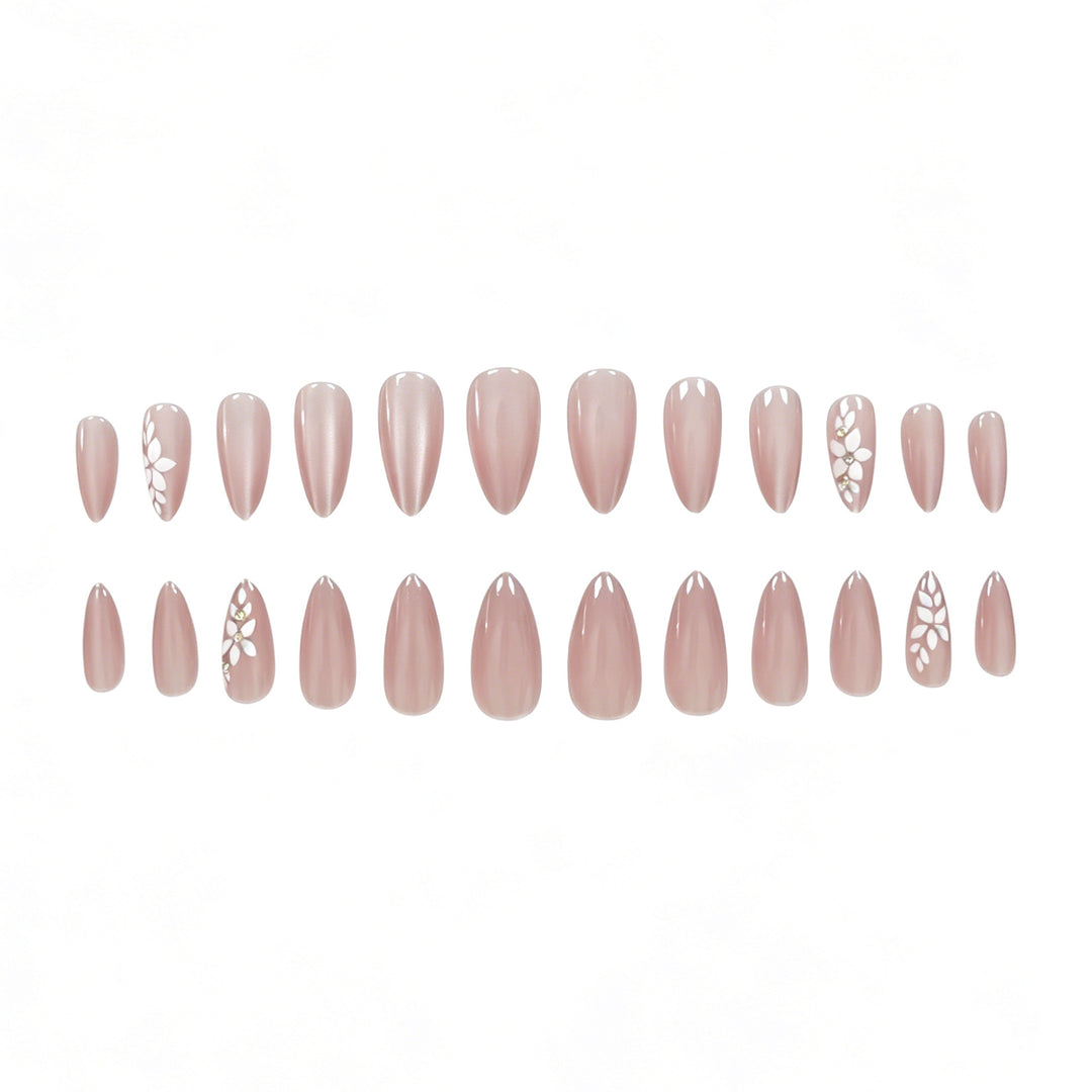 Elegant Floral Press-On Nail Enhancements Kalsten