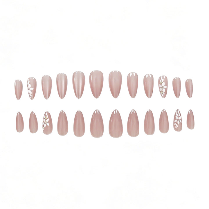 Elegant Floral Press-On Nail Enhancements Kalsten