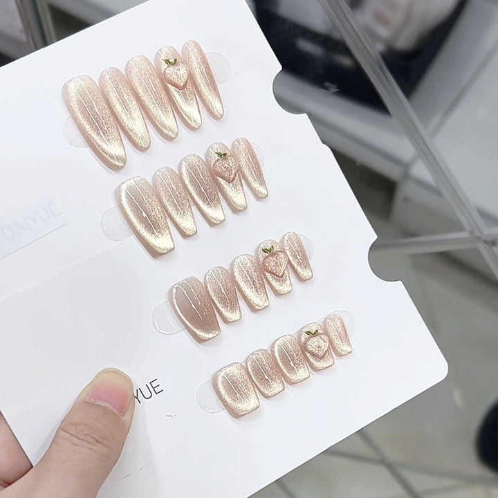 Heart-Embellished Press-On Nails Kalsten