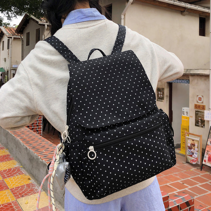 Polka Dot Patterned Backpack
