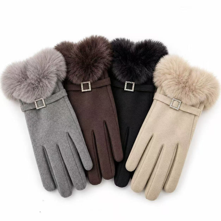 Luxury Faux Fur Trimmed Dress Gloves Kalsten