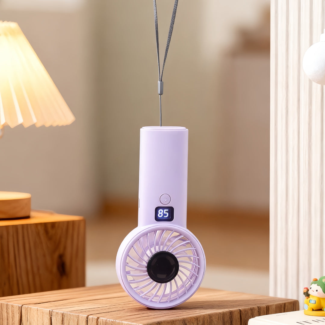 Women's Portable USB Hand Fan with Digital Display and Ergonomic Design Kalsten