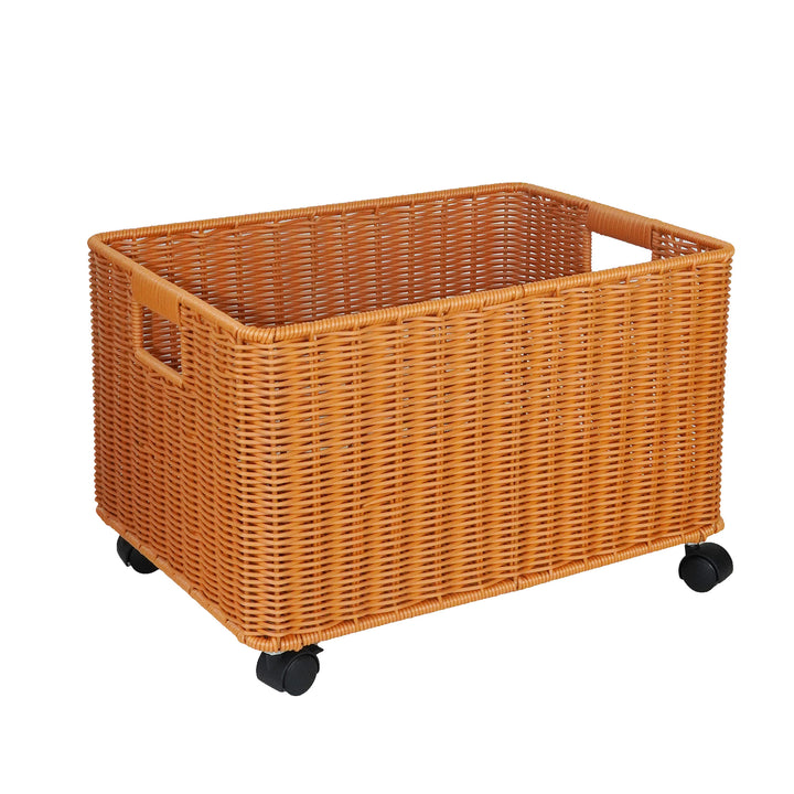 Storage Rolling Wicker Basket Kalsten