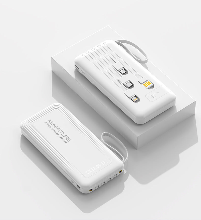 Mini power bank with integrated multifunction charging cable Kalsten
