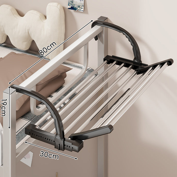 Expandable Over-Rail Telescopic Clothes Drying Rack with Multiple Stainless Steel Rods