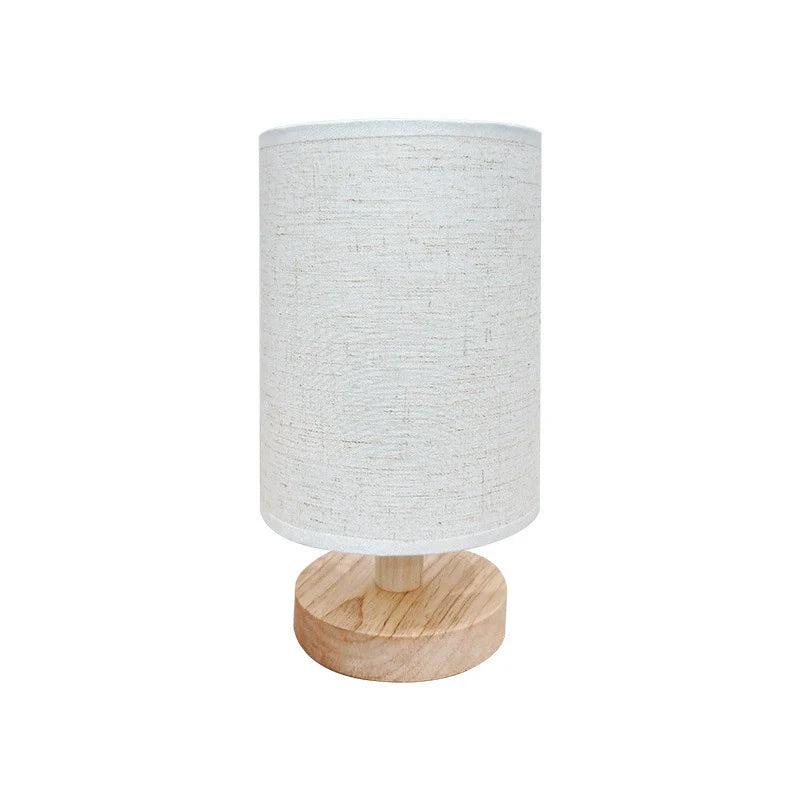 USB Solid Wood Fabric Table Lamp | Kalsten