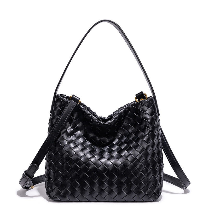Elegant Woven Leather Shoulder Bag Kalsten