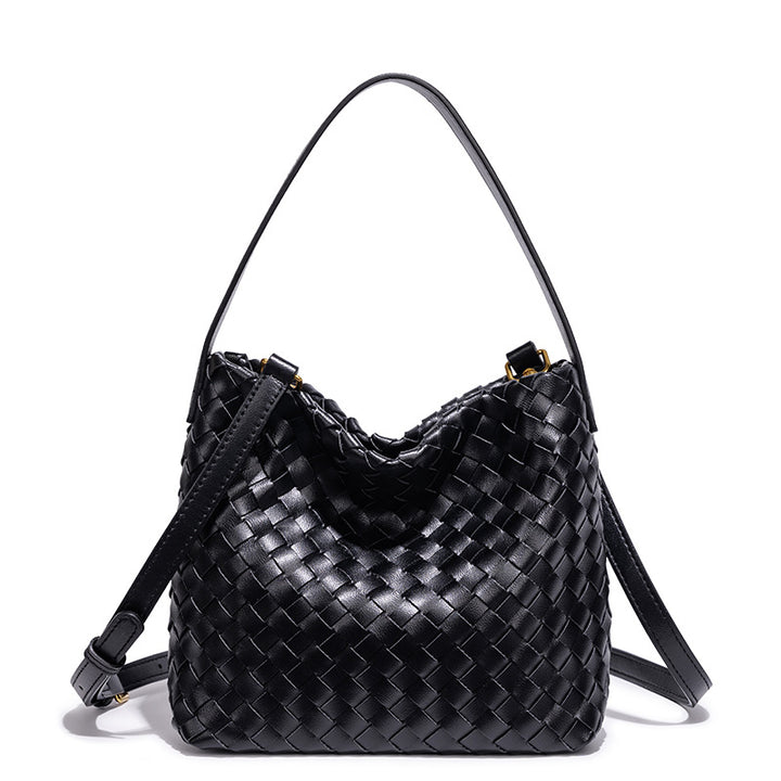Elegant Woven Leather Shoulder Bag Kalsten