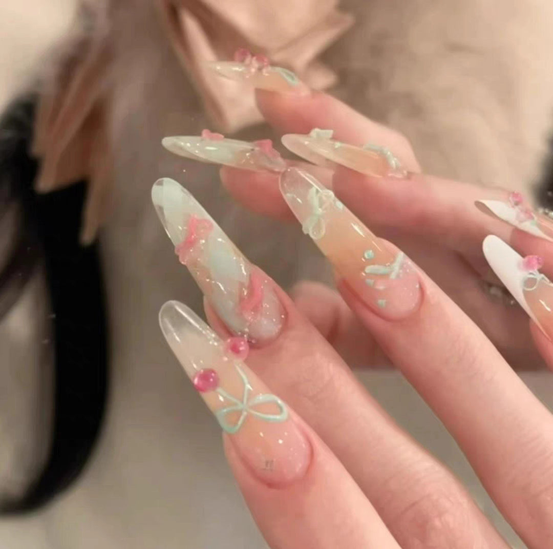 Decorative 3D Glitter Stiletto Nail Enhancements