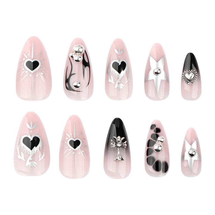 Artful Gothic nails with 3D decorations Kalsten