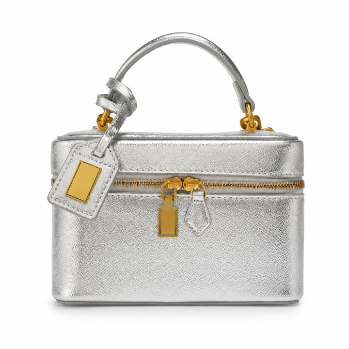 Quilted Leather Handheld Satchel