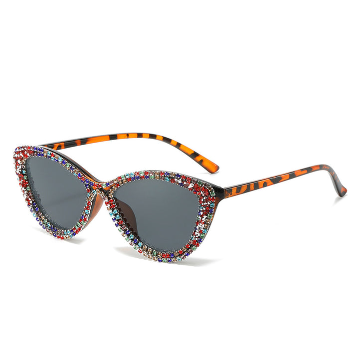 Glamorous Rhinestone-Embellished Cat-Eye Sunglasses Kalsten