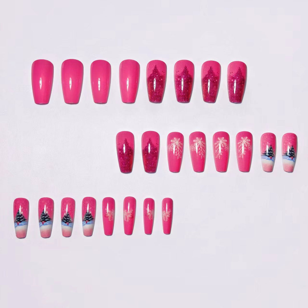 Artificial nails with winter Christmas design Kalsten