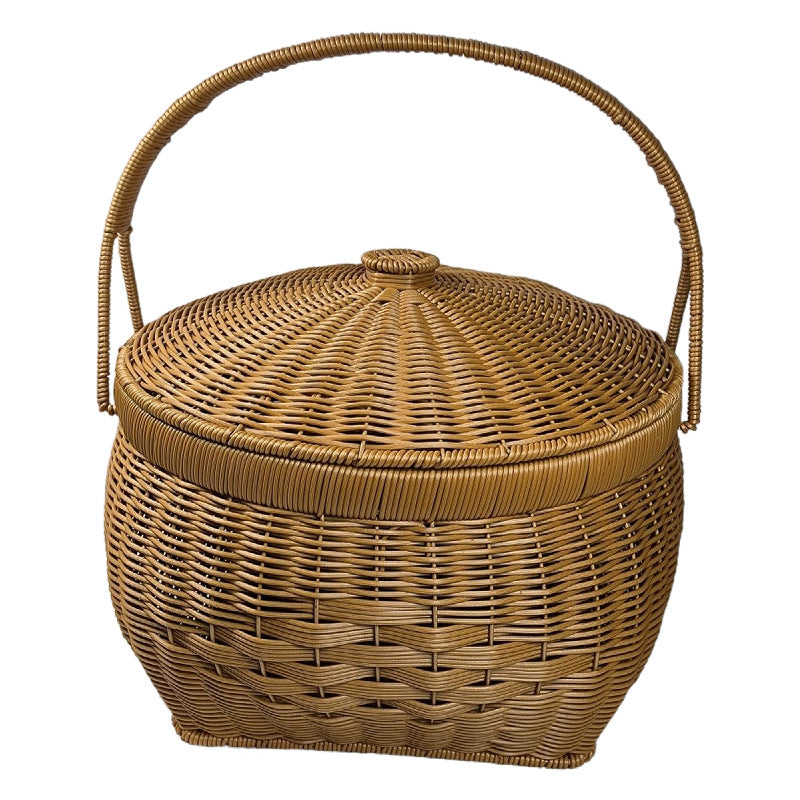 Lidded Woven Storage Basket Kalsten