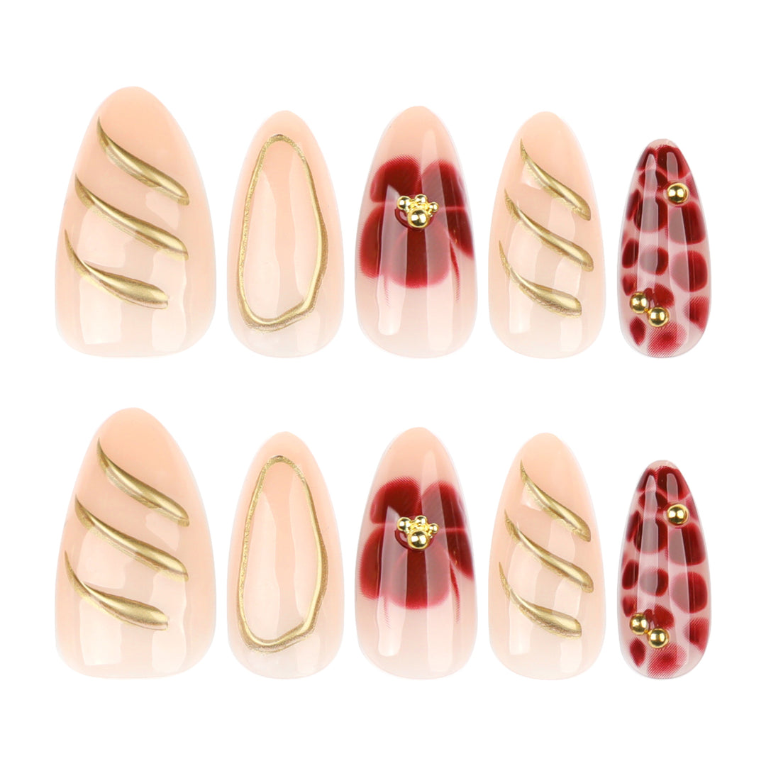 Artistic Nail Art with Elegant Embellishments Kalsten