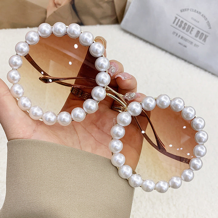 Women elegant oversized sunglasses with stylish transparent frame Kalsten