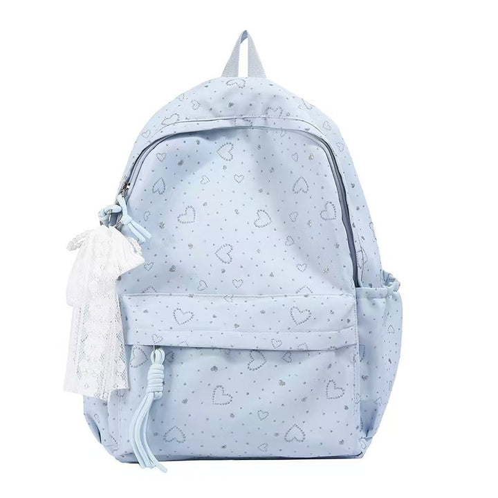 Backpack with Playful Heart Design and Practical Compartments Kalsten