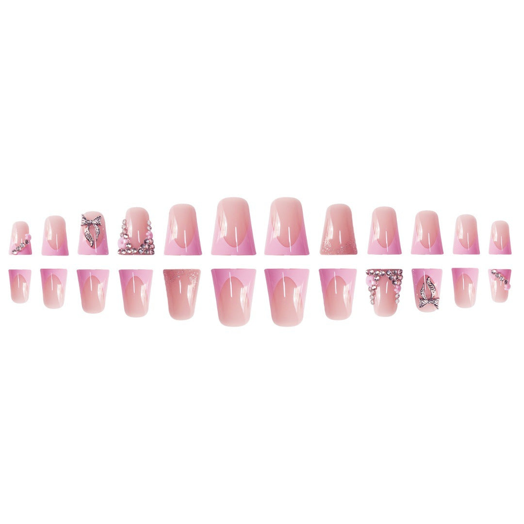 Floral Rhinestone Press-On Nail Enhancements Kalsten