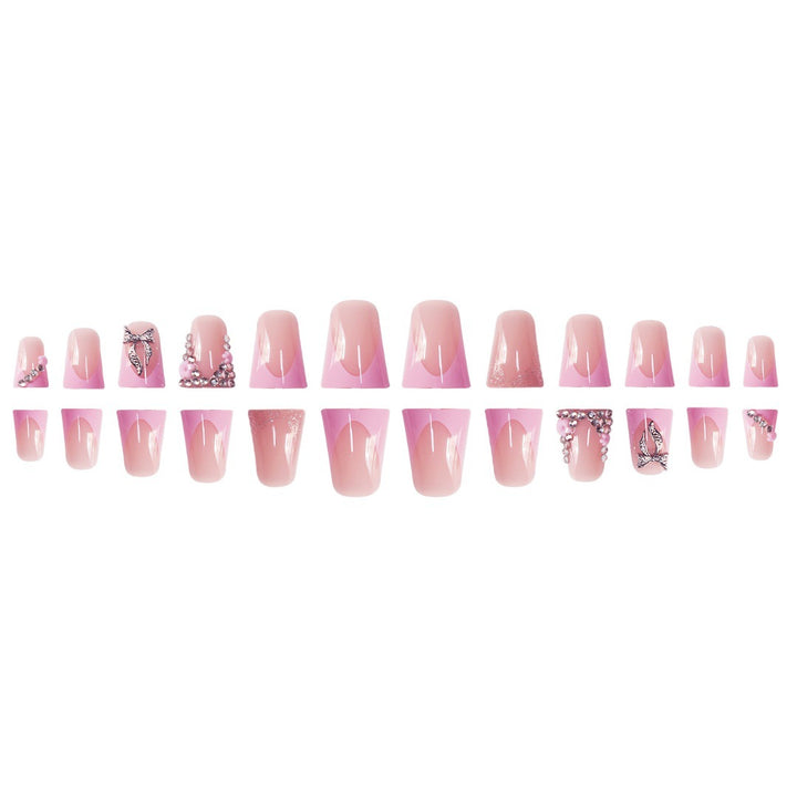 Floral Rhinestone Press-On Nail Enhancements Kalsten