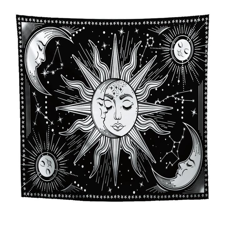Celestial Sun and Moon Wall Tapestry