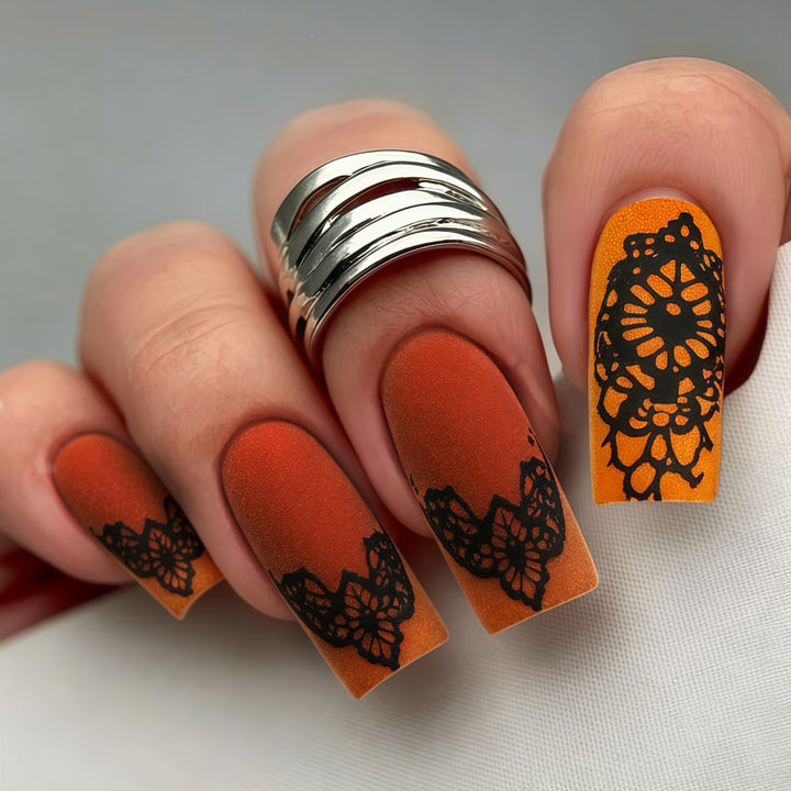 Artificial nails with floral tips pattern Kalsten