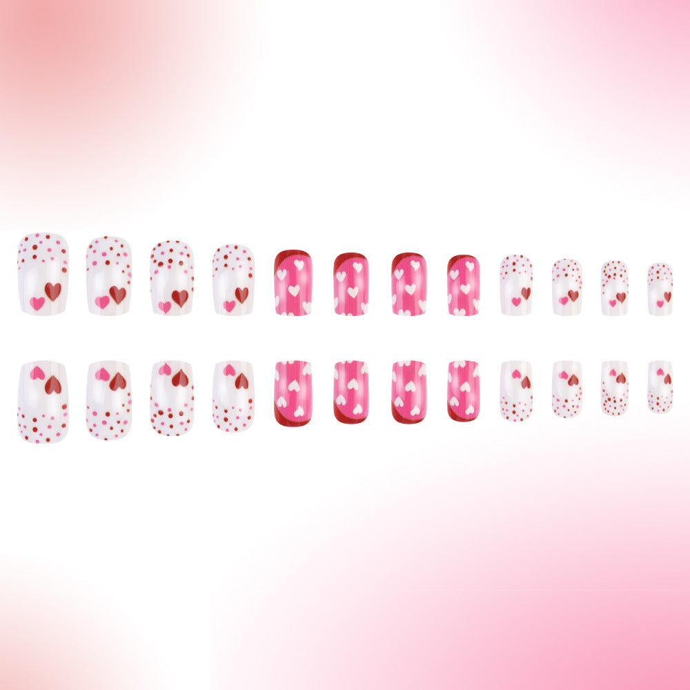 Heart Patterned Press-On Nail Art Kalsten